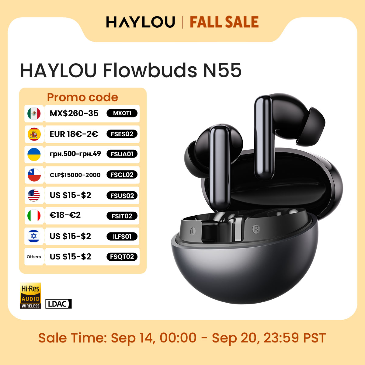 Type C Wired Earphones With Mic - HAYLOU Flowbuds N55 Kabellose Ohrhörer 54dB