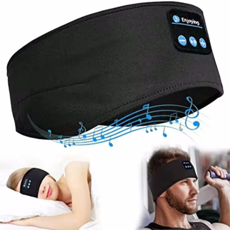 Sleep Mask Headphones Bluetooth - Schlafmaske, Bluetooth-Schlafkopfhörer, Stirnband, dünn, weich, elastisch,