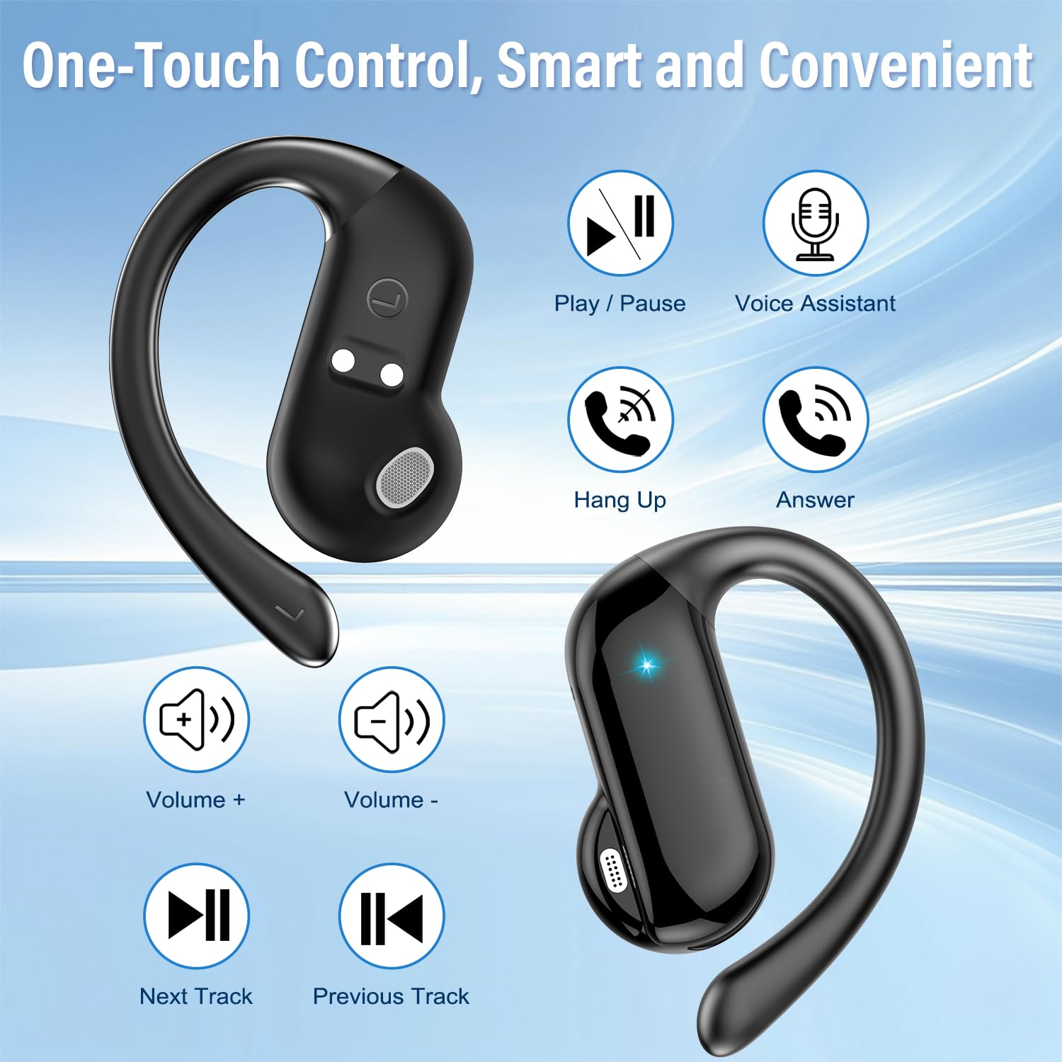 Open Ear Air Conduction Headphones - 2026 Open-Ear-Ohrhörer Bluetooth 5.4 Kabellose Kopfhörer