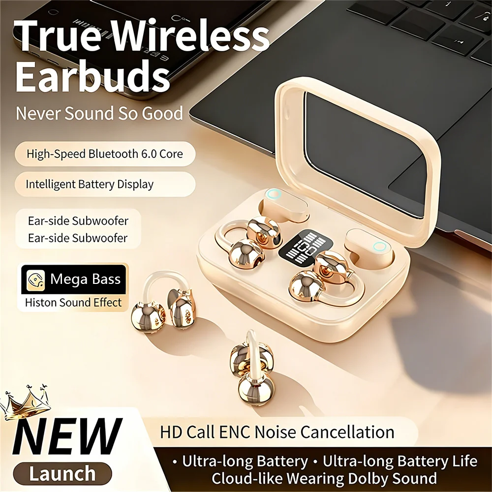 Bone Conduction Running Headphones - Zwillings-Kopfhörer, offener In-Ear-Typ, HIFI-Bass, 2-in-1-Gaming-Headset mit