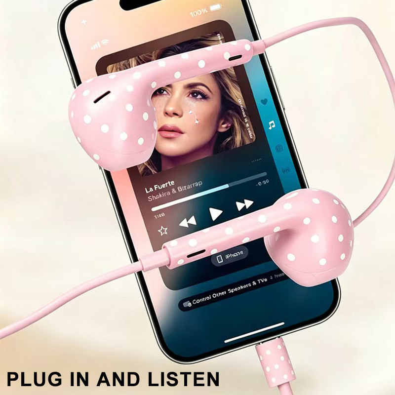 Niedliche, mit Polka-Dots vers – Type C Wired Earphones With Mic Bewertung und Preis