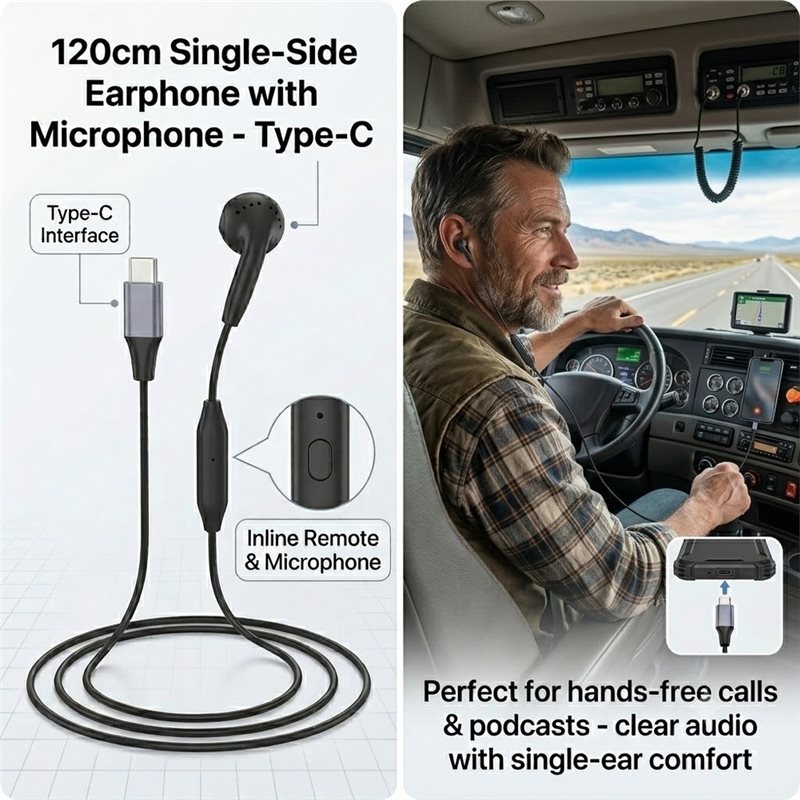 DT75BG Typ C Einzelohrhörer mi – Type C Wired Earphones With Mic Bewertung und Preis